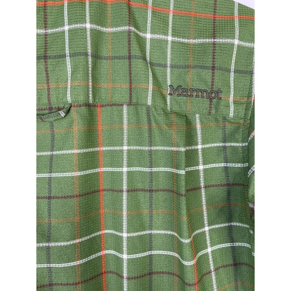 Marmot Small Syrocco SS UPF 25 Button Lightweight Hiking Camp Shirt Green NWT - Picture 4 of 8